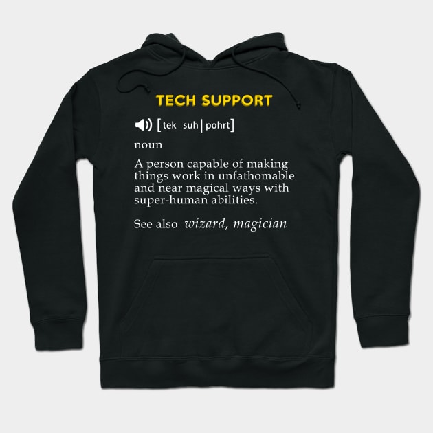Tech Support Definition Funny Computer Geek Hoodie by mangobanana